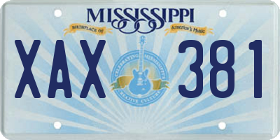 MS license plate XAX381