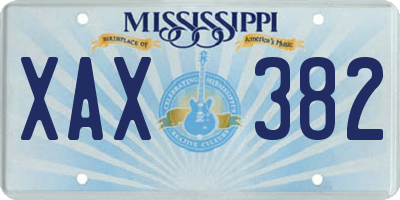 MS license plate XAX382