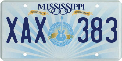 MS license plate XAX383