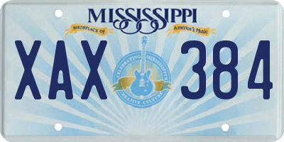 MS license plate XAX384