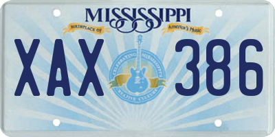 MS license plate XAX386