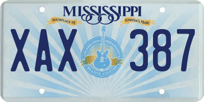 MS license plate XAX387