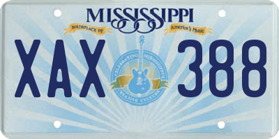 MS license plate XAX388