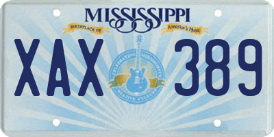 MS license plate XAX389