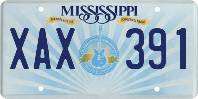 MS license plate XAX391