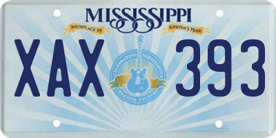 MS license plate XAX393