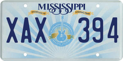 MS license plate XAX394