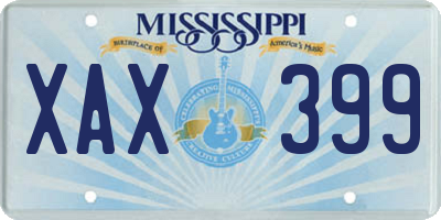 MS license plate XAX399