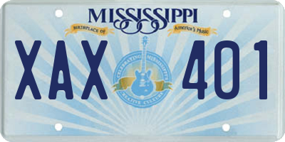 MS license plate XAX401