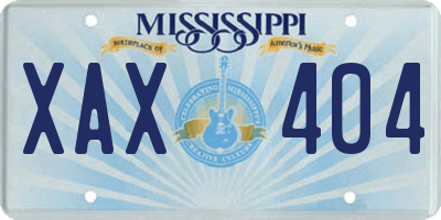MS license plate XAX404