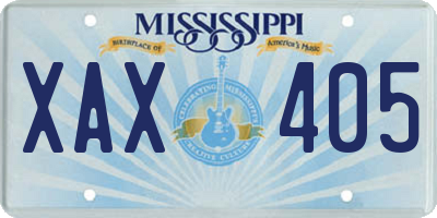 MS license plate XAX405