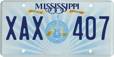 MS license plate XAX407