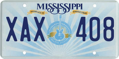 MS license plate XAX408