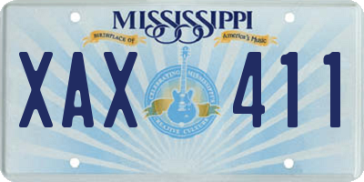 MS license plate XAX411