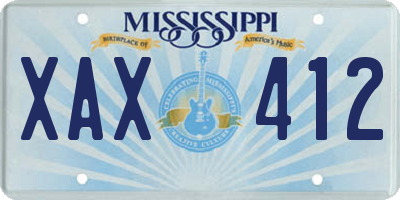 MS license plate XAX412
