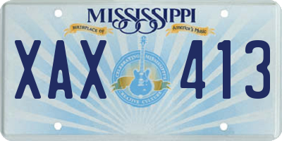 MS license plate XAX413
