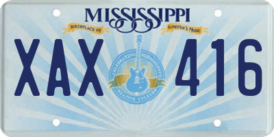 MS license plate XAX416