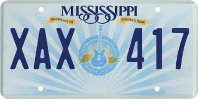 MS license plate XAX417