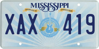 MS license plate XAX419