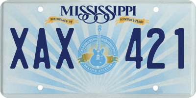 MS license plate XAX421