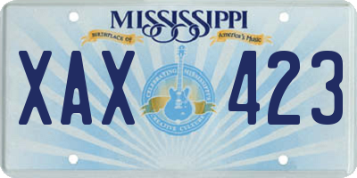 MS license plate XAX423