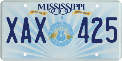 MS license plate XAX425
