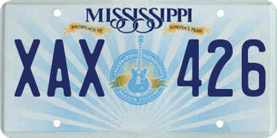 MS license plate XAX426
