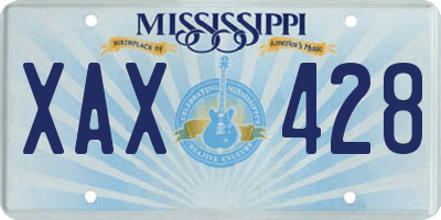 MS license plate XAX428