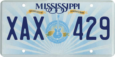 MS license plate XAX429