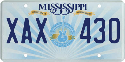 MS license plate XAX430