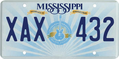 MS license plate XAX432