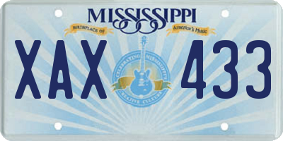 MS license plate XAX433