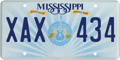 MS license plate XAX434