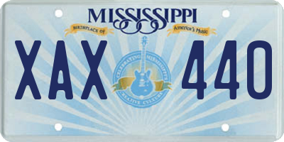 MS license plate XAX440