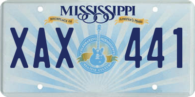 MS license plate XAX441