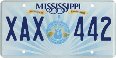 MS license plate XAX442