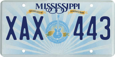 MS license plate XAX443