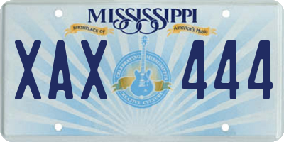 MS license plate XAX444