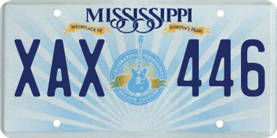 MS license plate XAX446
