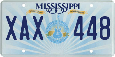 MS license plate XAX448