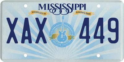 MS license plate XAX449