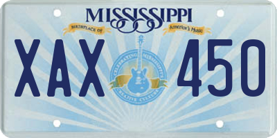 MS license plate XAX450