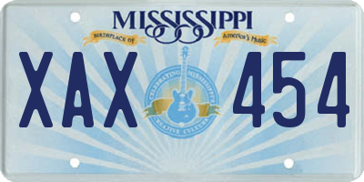 MS license plate XAX454