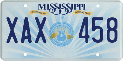 MS license plate XAX458
