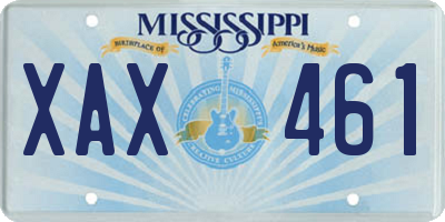 MS license plate XAX461