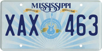MS license plate XAX463