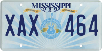 MS license plate XAX464