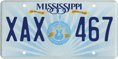 MS license plate XAX467