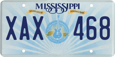 MS license plate XAX468
