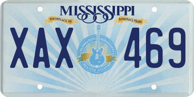 MS license plate XAX469